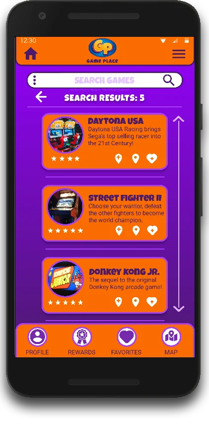 Search Screen Game Place