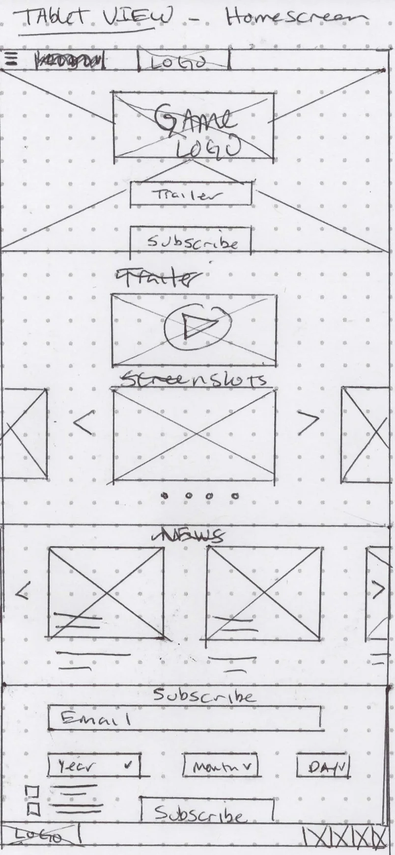 Tablet Paper Wireframe