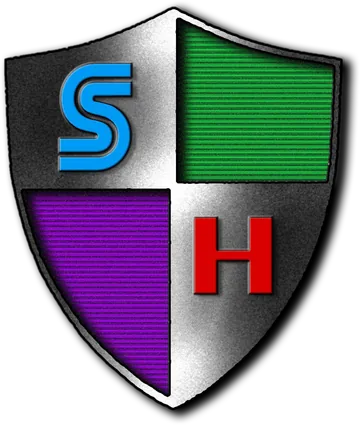 Shield in purple and green for Credits and Continues