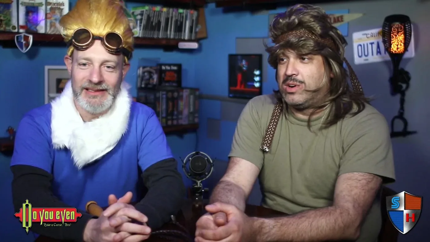 Hosts Kris and Ken live on Do You Even 80's, Bro? with the Scanline Heroes overlay