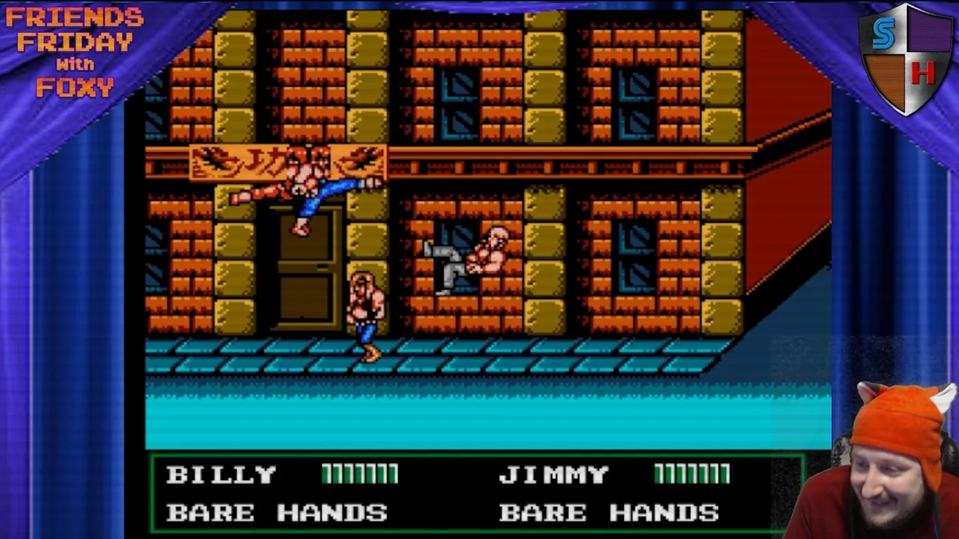Free Play Fridays live stream with a retro brawler on screen