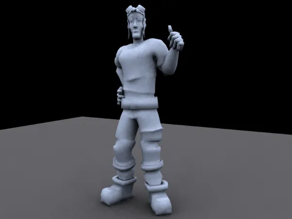 Charlie low poly character pose