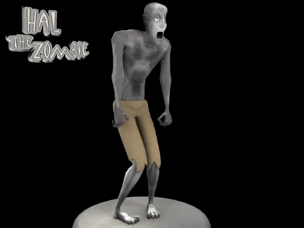 Hal the Zombie low poly character