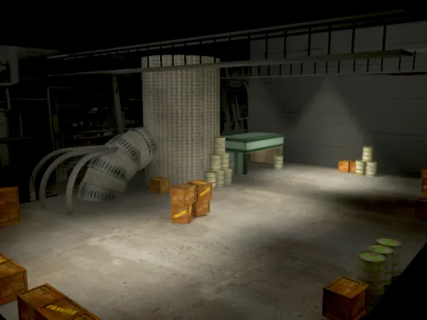 Warehouse interior render